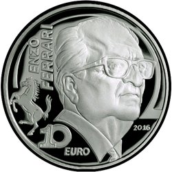 аверс 10€ 2016 "Enzo Ferrari"