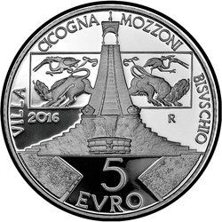 аверс 5€ 2016 "イタリア赤十字軍団の設立から150年"