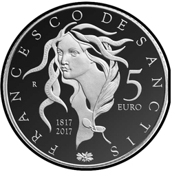 аверс 5€ 2017 "フランチェスコデサンクティス200年"