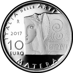 аверс 10 евро 2017 "Италия искусств: Матера"