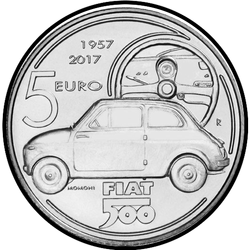аверс 5€ 2017 "60 ans de Fiat"