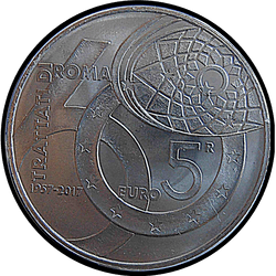 аверс 5€ 2017 "60-річчя Римських договорів"