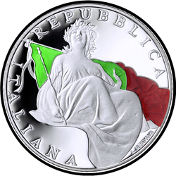 реверс 5€ 2018 "70 años de constitución de la república italiana"