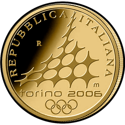 реверс 50€ 2006 "XX. الألعاب الأولمبية الشتوية 2006 في تورينو - تتابع الشعلة"
