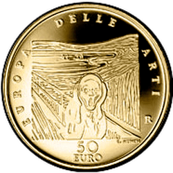 аверс 50€ 2007 "Europa delle arti - Edvard Munch - Norvegia"