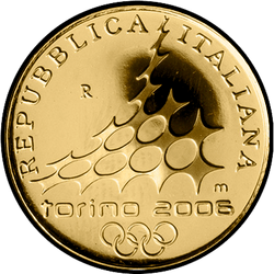 реверс 20€. 2005 "XX. Olympische Winterspiele 2006 in Turin - Porte Palatine"
