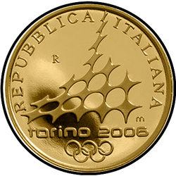 реверс 20€. 2005 "XX. Olympische Winterspiele 2006 in Turin - Jagdschloss Stupinigi"
