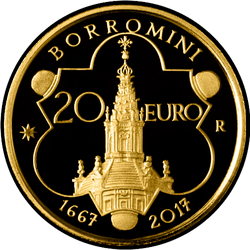 аверс 20€. 2017 "350th Anniversary Of The Purchase Of Francesco Borromini"