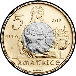 реверс 5 евро 2018 "Художественные сокровища Аматрице"