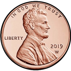 аверс 1¢ (penny) 2019 "P"