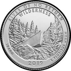 реверс 25¢ (quarter) 2019 "Frank Church River of No Return Wilderness"