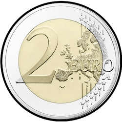 реверс 2€ 2015 "30. Jahrestag - Flagge der Europäischen Union / farbig /"
