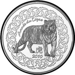 аверс 5€ 2010 "Zodiaque Chinois - Année du Tigre"
