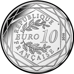 реверс 10€ 2016 "Il piccolo principe e i castelli della Loira"