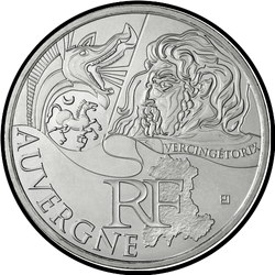 аверс 10 евро 2011 "Французские регионы - Овернь"