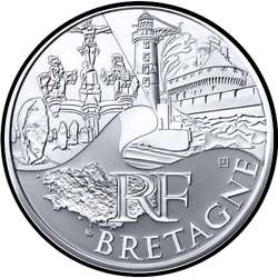 аверс 10€ 2011 "Regiones francesas - Bretaña"