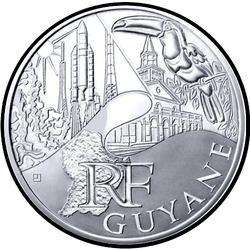 аверс 10€ 2011 "Regioni francesi - Guyana francese"