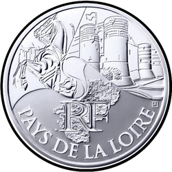 аверс 10€ 2011 "Французскія рэгіёны - Pays de la Loire"