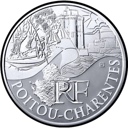 аверс 10€ 2011 "Regioni francesi - Poitou-Charentes"