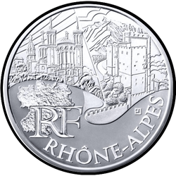 аверс 10€ 2011 "Французькі регіони - Рона-Альпи"