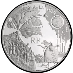 аверс 1½€ 2005 "Centenario - Muerte de Julio Verne, de la tierra a la luna"