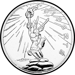 аверс 10€ 2015 "Asterix y Obelix - LIBERTAD, Flambeau"