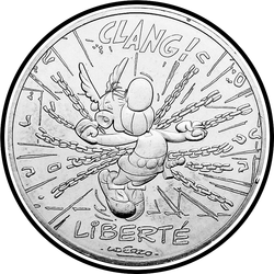 аверс 10€ 2015 "Asterix und Obelix - FREIHEIT, Ketten"