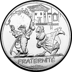 аверс 10€ 2015 "Asterix y Obelix - fraternalidad, griego"