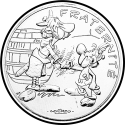 аверс 10€ 2015 "Asterix and Obelix - FRATERNITY, Bretons"