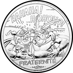 аверс 10€ 2015 "Asterix and Obelix - FRATERNITÉ, Belges"