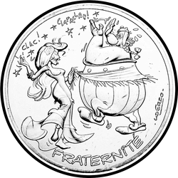 аверс 10€ 2015 "Asterix e Obelix - FRATERNITÉ, spagnolo"