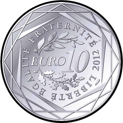 реверс 10€ 2012 "Французскія рэгіёны - Латарынгія"