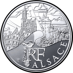 аверс 10 евро 2011 "Французские регионы - Эльзас"