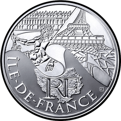 аверс 10€ 2011 "Французскія рэгіёны - Іль-дэ-Франс"