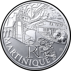 аверс 10€ 2011 "Regiones francesas - Martinica"