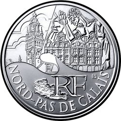 аверс 10€ 2011 "Regiones francesas - Norte-Paso de Calais"
