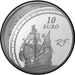реверс 10€ 2011 "Grandi esploratori - Jacques Cartier"