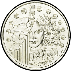 аверс 1½€ 2003 "Introducción del euro"