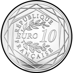 реверс 10€ 2017 "100th Anniversary - Death of Auguste Rodin"