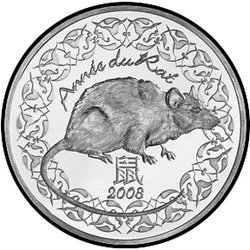 аверс ¼€ 2008 "Zodiaque Chinois - Année du Rat"