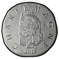 аверс 10 евро 2011 "1500-летняя история Франции - Карл Великий (748-814)"