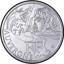 аверс 10€ 2012 "Французскія рэгіёны - Авернь"
