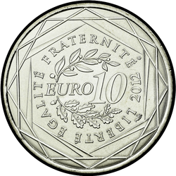 реверс 10€ 2012 "Французькі регіони - Овернь"
