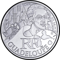 аверс 10 евро 2010 "Французские регионы - Гваделупа"