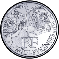 аверс 10€ 2010 "Französische Regionen - Midi-Pyrenäen"