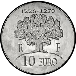 реверс 10€ 2012 "1500 anni di storia della Francia - Saint Louis (1226-1270)"