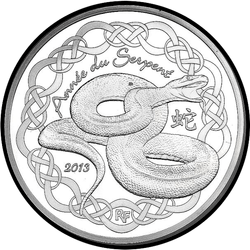 аверс 10€ 2013 "Zodiac Chinois - Année du Serpent"