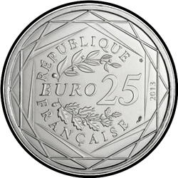 реверс 25 евро 2013 "Республика - юстиция"