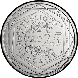 реверс 25 евро 2013 "Республика - Респект"