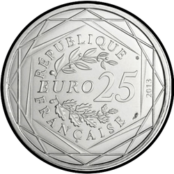 реверс 25 евро 2013 "Республика - секуляризм"